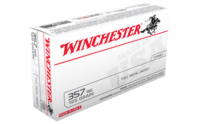 WINCHESTER USA 357 SIG 125GR FMJ-RN 50RD 10BX/CS - for sale