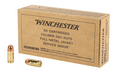 WINCHESTER SERVICE GRADE 380 ACP 95GR FMJ-RN 50RD 10BX/CS - for sale