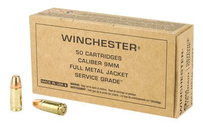 WINCHESTER SERVICE GRADE 9MM LUG 115GR FMJ 50RD 10BX/CS - for sale