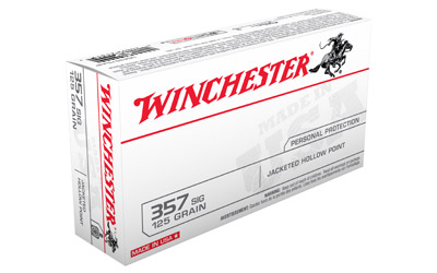 WINCHESTER USA 357 SIG 125GR JHP 50RD 10BX/CS - for sale