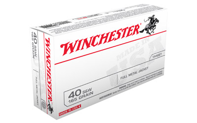 WINCHESTER USA 40 SW 165GR FMJ TRUNCATED CONE 50RD 10BX/CS - for sale