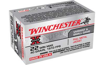 WINCHESTER SUPER-X 22WMR 40GR FMJ 1910FPS 50RD 40BX/CS - for sale